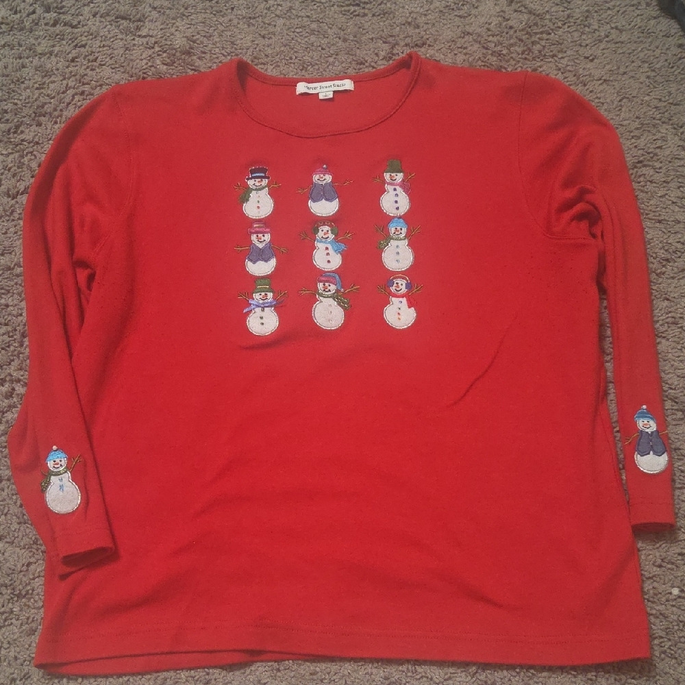 Mercer Street Studio Christmas Shiort with Snowmen